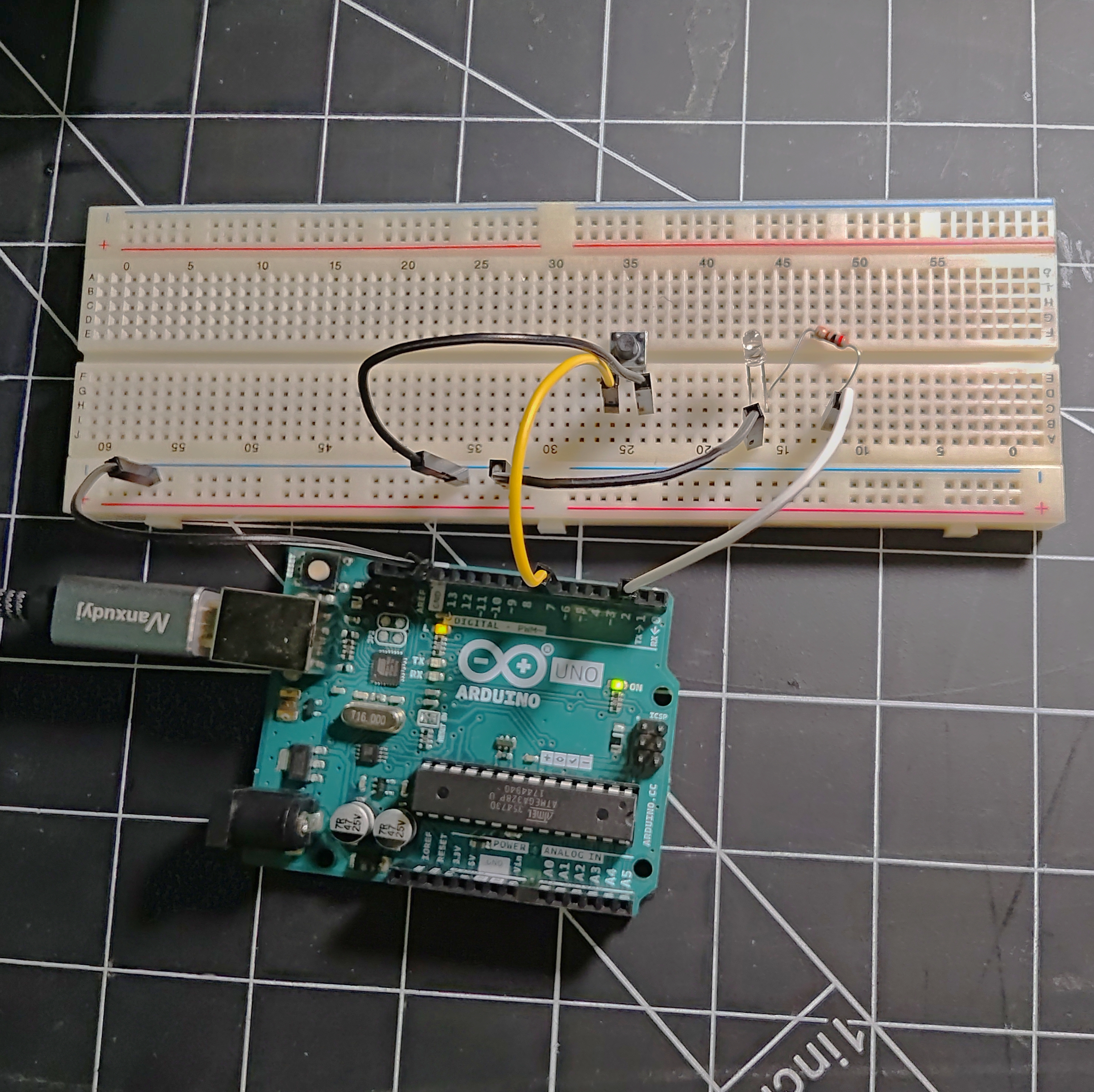 Adding a button with wires to the previous action. 