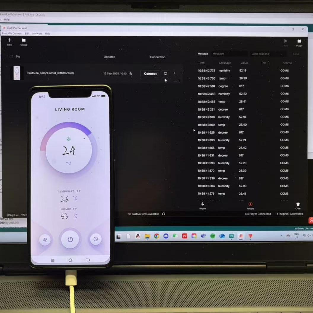 A demonstration about how a ProtoPie prototype can be used with the Arduino sensor. 