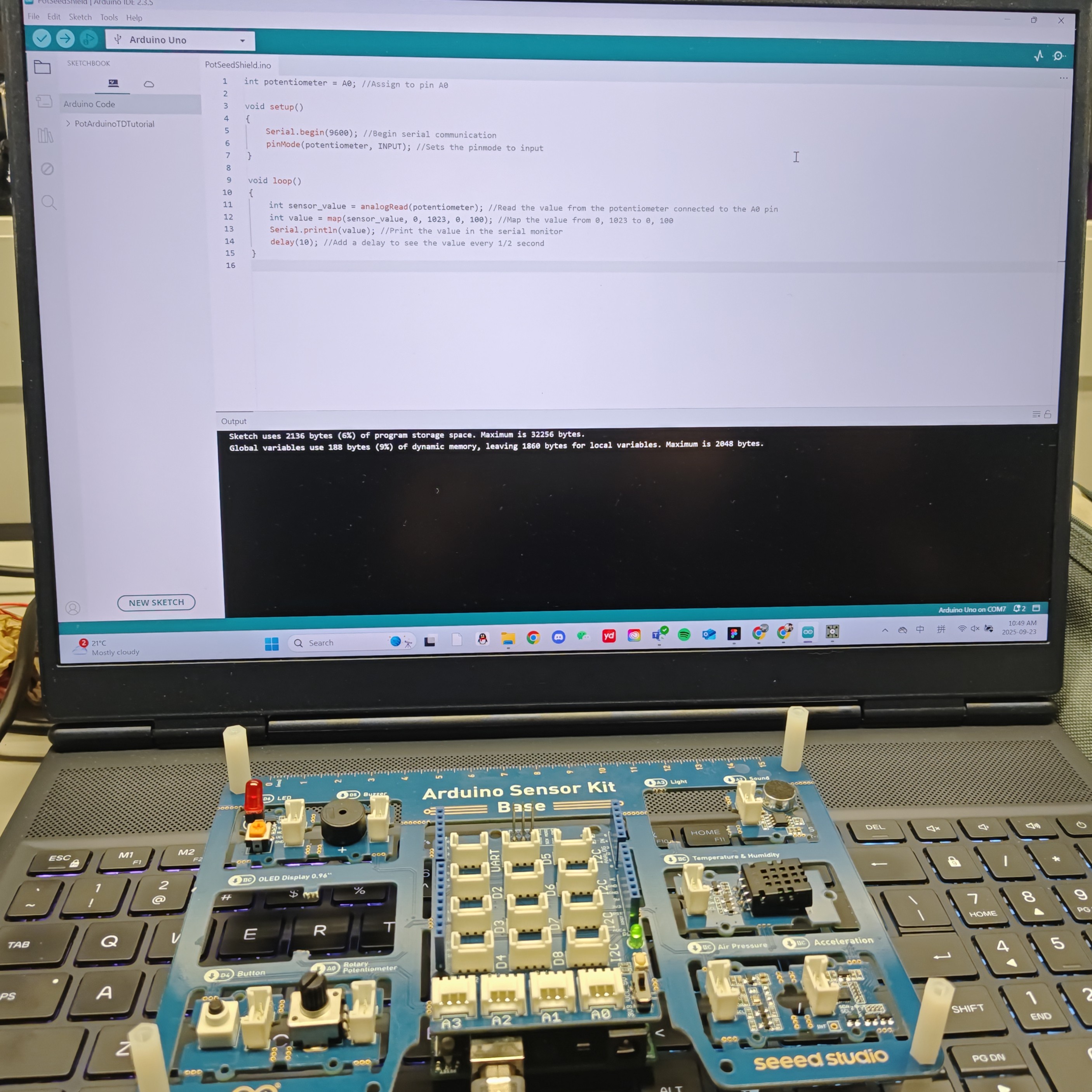 Upload code to Arduino using the Arduino software. 